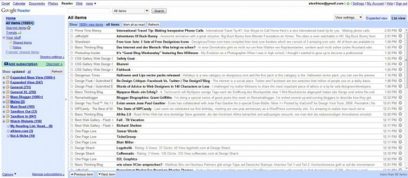 google reader 580x254 How To Declutter And Organize Your Feeds